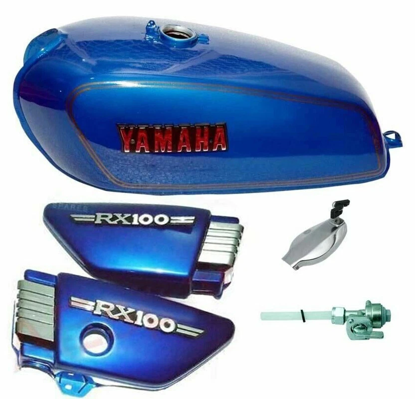 Tanque de gasolina con tapa de panel lateral, grifo azul para Yamaha Rx100 Rx125 Foto 1 de 4