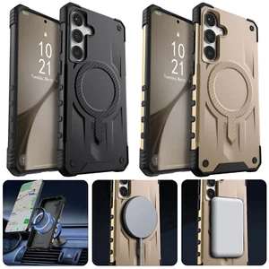 For Samsung Galaxy S24 FE S24 Plus/Ultra Magnetic Hybrid Case Heavy Duty Cover - Picture 1 of 25