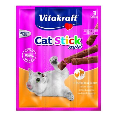 VITAKRAFT Snack Pour Chats Cat-Stick Mini- Dinde & Agneau - 3 X 6g - Leckerlie • 2.08€