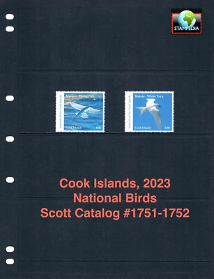$37.50 Scott Value - 2023 COOK ISLANDS Birds South Pacific CV MNH NH UMM - Image 1 of 4