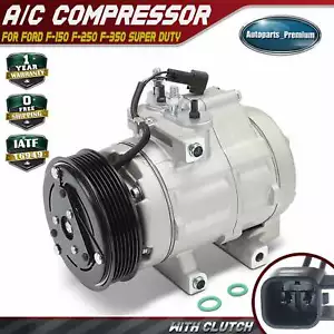 AC Compressor w/ Clutch for Ford F-150 2007-2014 F-350 F-450 F-550 Super Duty - Picture 1 of 11
