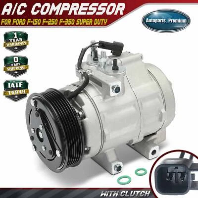 AC Compressor w/ Clutch for Ford F-150 2007-2014 F-350 F-450 F-550 Super Duty - Image 1 of 4