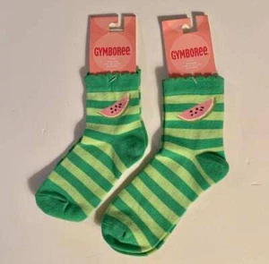 Gymboree Tutti Fruity Green Striped Socks Melon Slice 3/4 or 5/7 New - Picture 1 of 3