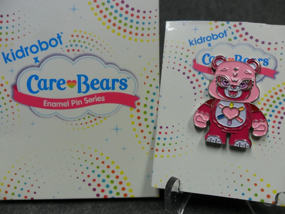 Kidrobot Care Bears NEW * Hopeful Heart Bear * Enamel Pin Blind Box 2/20 Metal - Image 1 of 4