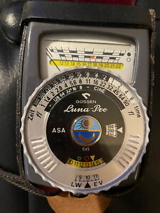 Gossen Luna Pro ASA Light Meter and Leather Case **UNTESTED** And (2) Misc Cords