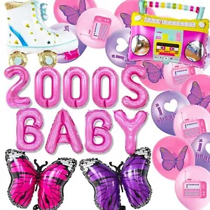 JeVenis 2000s Baby Party Decor Y2K Early 2000s Party Backdrop Banner Y2k Pink... - Picture 1 of 7