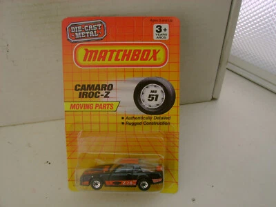 1990 MATCHBOX SUPERFAST MB 51 BLACK CAMARO IROC-Z Z28 NEW ON CARD - Image 1 of 4
