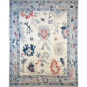 Handmade (9' x 12') Turkish Oushak Veg Dye Soft Organic Wool Area Rug - Picture 1 of 11