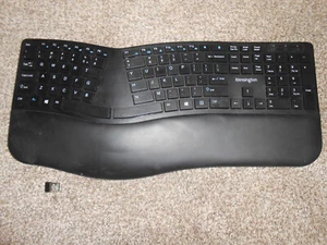 Kensington K75401US Pro Fit Ergo Wireless Keyboard-Black Keyboard + DONGLE - Picture 1 of 7