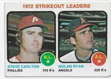 Nolan Ryan Steve Carlton  1972 Strikeout Leaders 1973 Topps (1025)