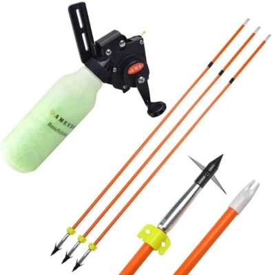 Archery Bow Fishing Spincast Reel Compound Bow Recurve Bowfishing Arrows Hunting - Image 1 of 4