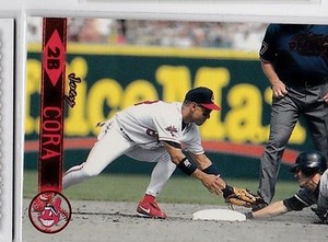 INDIANS JOEY CORA 1999 PACIFIC AURORA RED PARALLEL #126