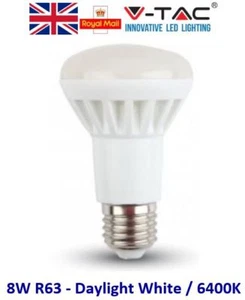8W LED R63 Light Bulbs E27 Reflector Spotlight 63mm Wide Lamp Daylight White - Picture 1 of 2