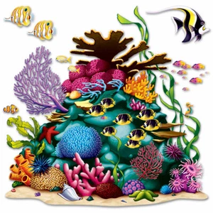 LARGE CORAL REEF UNDER THE SEA INSTA THEME SCENE SETTER PARTY DECORATION - Picture 1 of 1