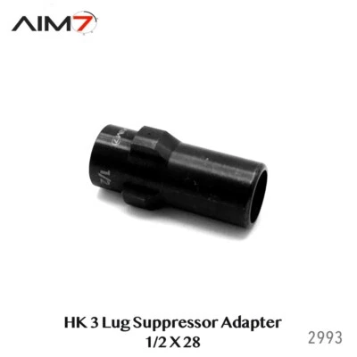Aim7 3 Lug Barrel Adapter - 1/2x28 Steel Black