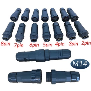 IP68 Waterproof Electrical Cable Wire 2/3/4-8 Pin Connector Outdoor Plug Socket - Picture 1 of 23