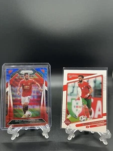 2020-21 Panini Prizm Bruno Fernandes Red, White & Blue Wave Prizm Soccer Manches - Picture 1 of 2
