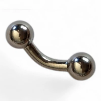 Barra curvada doblada de 10 g 2,5 mm acero quirúrgico cuerpo joyería ombligo rosca externa Foto 1 de 4