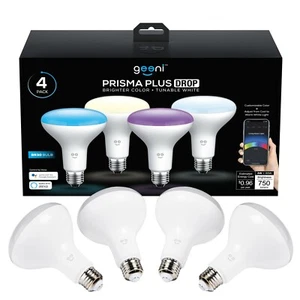 Geeni BR30 LED Smart Light Bulb, Tunable and Dimmable RGB WiFi Bulb, 4 Pack
