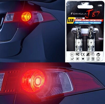 LED Light Canbus Error Free 921 Red Two Bulbs High Mount Stop 3rd Brake EO Stock - Image 1 of 4