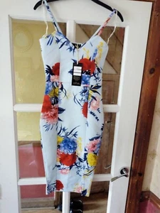 New DIVA FLORAL BOHO party Wedding Midi Dress Ladies Strappy UK 8 with tags - Picture 1 of 6
