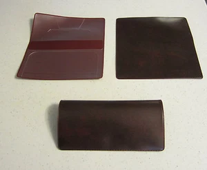 1 NEW BURGUNDY MARBLE VINYL CHECKBOOK COVER WITH DUPLICATE FLAP CHECK BOOK - Picture 1 of 4