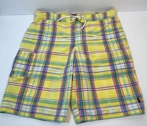 Polo Ralph Lauren Swim Trunks Drawstring Boys Large 14-16 Plaid Multicolor - Picture 1 of 16
