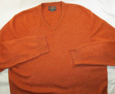 Suéter CLUB ROOM 100 % 2 capas de cachemir con cuello en V ~ XL para hombre ~ óxido ~ ¡EXCELENTE ESTADO! Foto 1 de 4