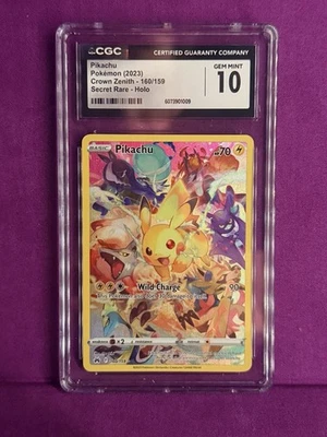 Crown Zenith Pikachu Secret Rare CGC 10 - Image 1 of 2