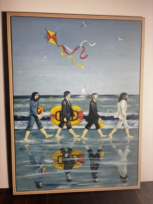 Framed Peter Adderley "Day Tripper" Canvas Print Hand-Embellished ~23"x17" - Image 1 of 4