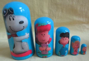 Snoopy Charlie Brown Peanut Nesting Doll+Bonus/4.5" Tall/Wood/Russia/NEW! - Picture 1 of 7