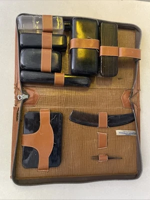  复古顶级谷物牛皮套件 / Dopp 套件 1940 年代 1950 年代不完整 — 第 1/4 张图片