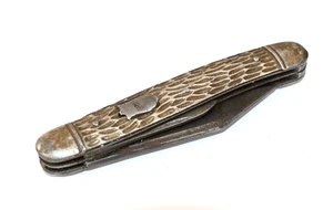 Vintage Western USA 2 Blade Jack Knife Jigged Bone Handle Folding Pocket Knife - Picture 1 of 14