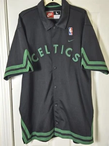 Nike Boston Celtics Retro Rewind Warmup Shirt Men's Large Black Jersey NBA - Picture 1 of 6
