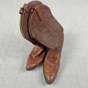 Vintage Dan Post exotische Lederstiefel Damen 8 D braun Western Lizzard Skin Stiefel - Bild 1 von 11