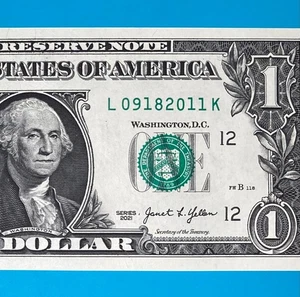 September 18, 2011 (L 09182011 K) BIRTHDAY Note $1 One Dollar Bill *UNC* - Picture 1 of 4