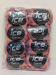 Ice Yarns Lot Of 8 Crisantemo Skeins New Purple/Pink/Orange/Gray - Picture 1 of 6