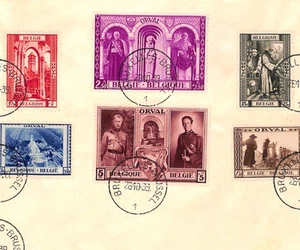 BELGIUM Cover *ORVAL* ABBEY CHARITY Set{6} Brussels 1939 CDS {samwells}YG360 - Picture 1 of 12