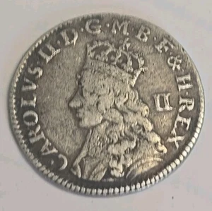 Karl II Silber früh gefräst undatiert Maundy Twopence. 1660 - 62 - Bild 1 von 3