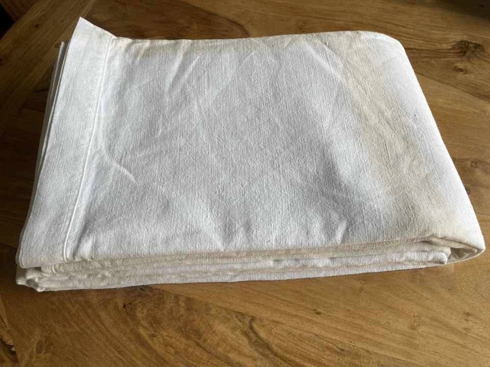 drap  ancien en gros lin : 315 X 202 cm (L26) - Photo 1/1