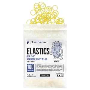 100 Heavy 6.5 Oz 3/8" Monkey Orthodontic Latex Elastic Rubber Bands Braces - Picture 1 of 7