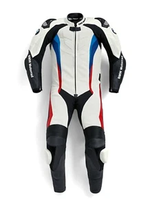 BMW Hombres Motocicleta Moto Chaqueta Carreras Armadura Genuina Cuero Traje - Picture 1 of 3