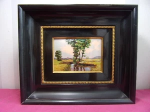 Pittura su Email Paesaggio Di Campagna Firmato J.Betourne, Maitre Glazer - Foto 1 di 6