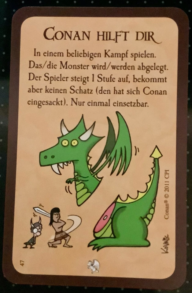 Munchkin (Pegasus): Tarjeta promocional "¡Conan te ayuda!" Alemán Foto 1 de 1