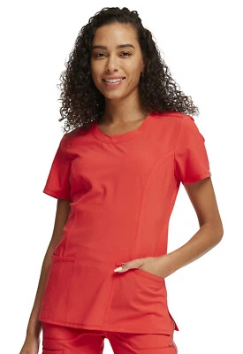 Rooftop Red Cherokee Scrubs Infinity Round Neck Top 2624A FIHY Antimicrobial - Image 1 of 4