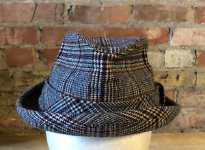 VTG Pendleton Wool Plaid Fedora Hat - Size 7 1/8 - Made in USA