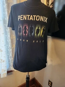 Pentatonix 2017 Tour Short Sleeve Shirt Men’s Large Black Rainbow Cities - Picture 1 of 2