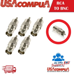 5 BNC Female to RCA Male Coax RG59 Cable Connector Adapter 4 CCTV camera - Picture 1 of 3