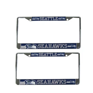 Brand New 2pcs NFL Seattle Seahawks Car Truck Metal License Plate Frames Set - Picture 1 of 1