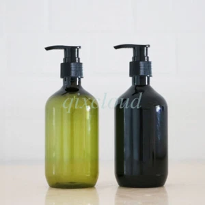 Empty Plastic BLACK 300ML 10 OZ Comestic Soap Gel Containers Lotion Pump Bottles - Picture 1 of 9